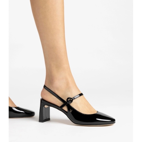 Larroudé Georgina Patent Leather Mary Jane Slingback Heels - Picture 1 of 15
